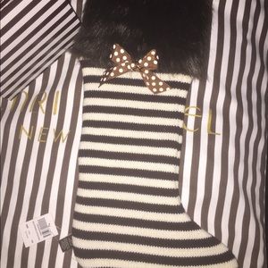 Henri Bendel centennial striped Christmas stocking